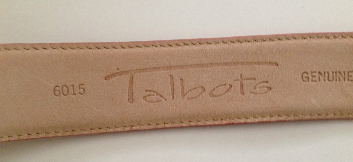 Talbots 1 1/4 in Red Womans Leather Belt Size 30 inch total 