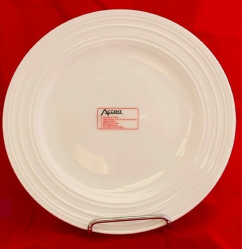 Assiette à Dîner Royal Prague Thun – Porcelaine Blanche Décor Platine
