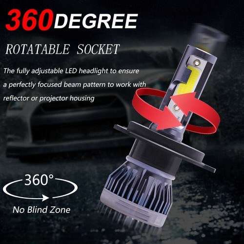 H4 9003 HB2 LED Motorcycle Headlight Bulb HID Hi/Low Beam 6000K High Power - Picture 8 of 12