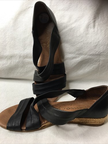 Alpargatas mujeres Sandalias Gaimo 7.5 Negro Genuino Cuero Mocasines | eBay