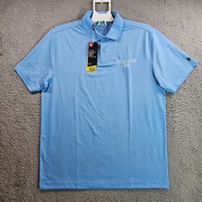 NWT - Under Armour Polo Shirt Men Large Heat Gear Short Sleeve Light Blue -NEW