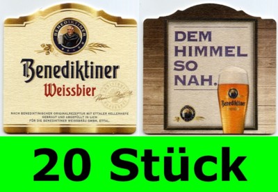 20 Stück Bierdeckel Benediktiner Weissbier Weissbräu Ettal Bar Party Theke Typ 1