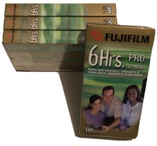 NEW Fuji Film T-120 VHS Blank Video Cassette Tapes 6 Hours EP Mode 4 Pack