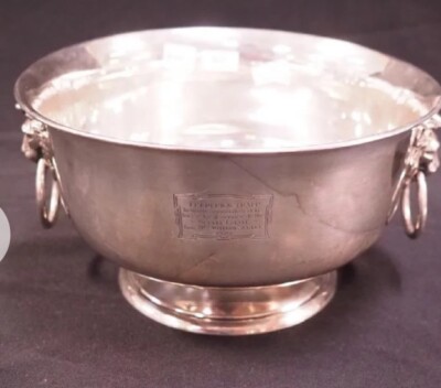 Sterling Silver Lion Head Tiffany & Co. 9 1/2 In Bowl 28.5