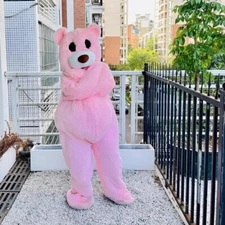 Pink Dance Bear Mascot Party Costumes ADULT Bear Funny Clothes Hot Sell