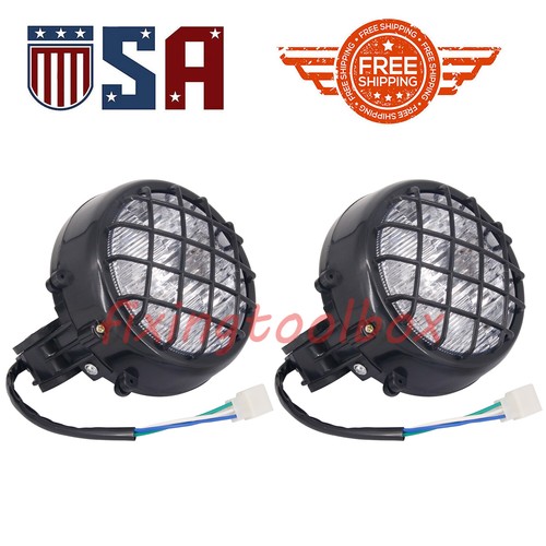 QS345120QR1 2pcs Headlights Fit For Yamaha Banshee lens bulbs Grills