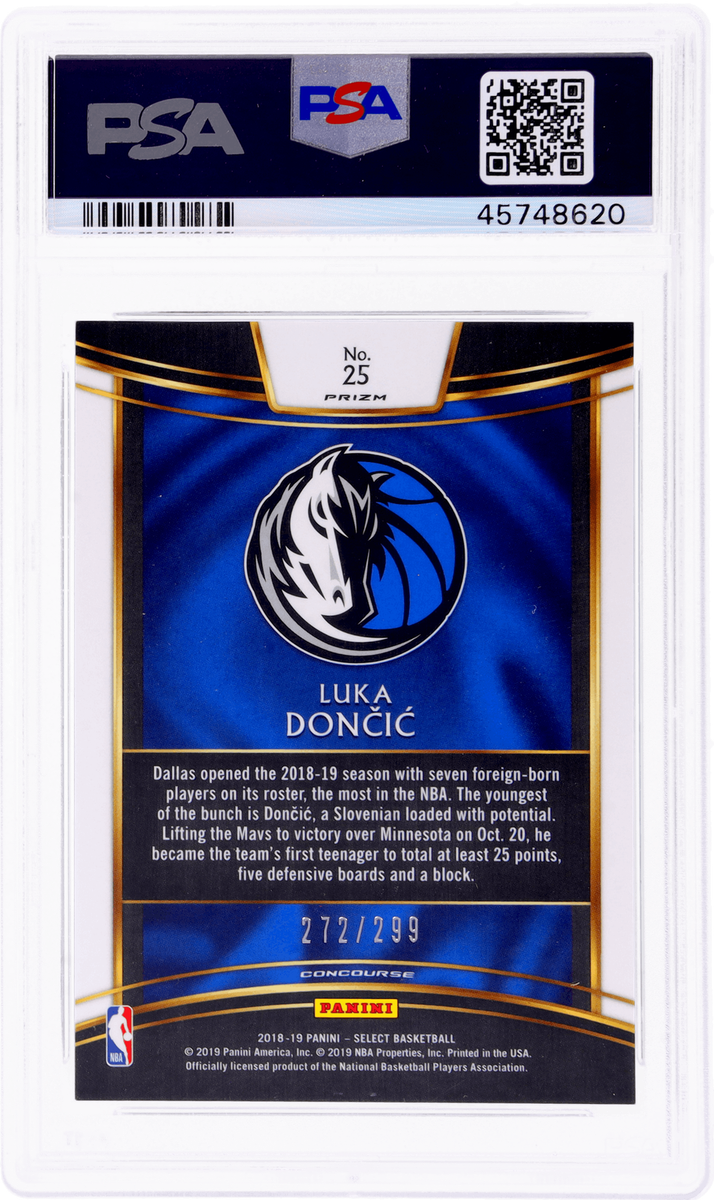 NBA カード Select Luka Doncic RC PSA9 2018 Panini Select Luka Doncic Concourse Light Blue Prizm