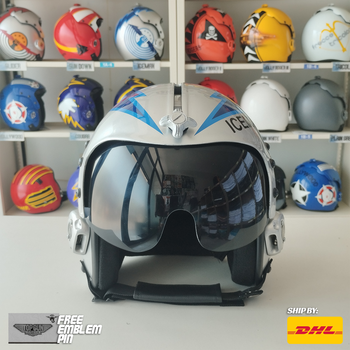 TOP GUN ICEMAN FLIGHT HGU-33 HELMET MOVIE PROP PILOT NAVAL