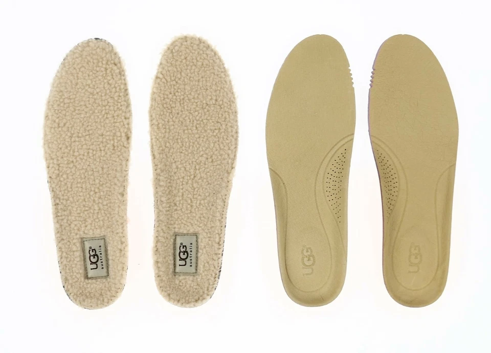 Juego de 2 pares de plantillas de doble suela de cuero/lana natural talla 10 UGG 166564 para hombre Foto 2 de 3