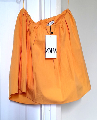 Zara Baumwolle trägerloses Flare Top S UK 10 Neu mit Etikett