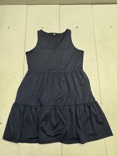 Shein Navy Blue Sleeveless Pleated Dress Womens Size Medium