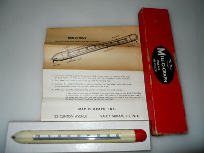 VINTAGE Mile-O-Graph Vintage Mileage Measuring Tool, Original Box & Instructions