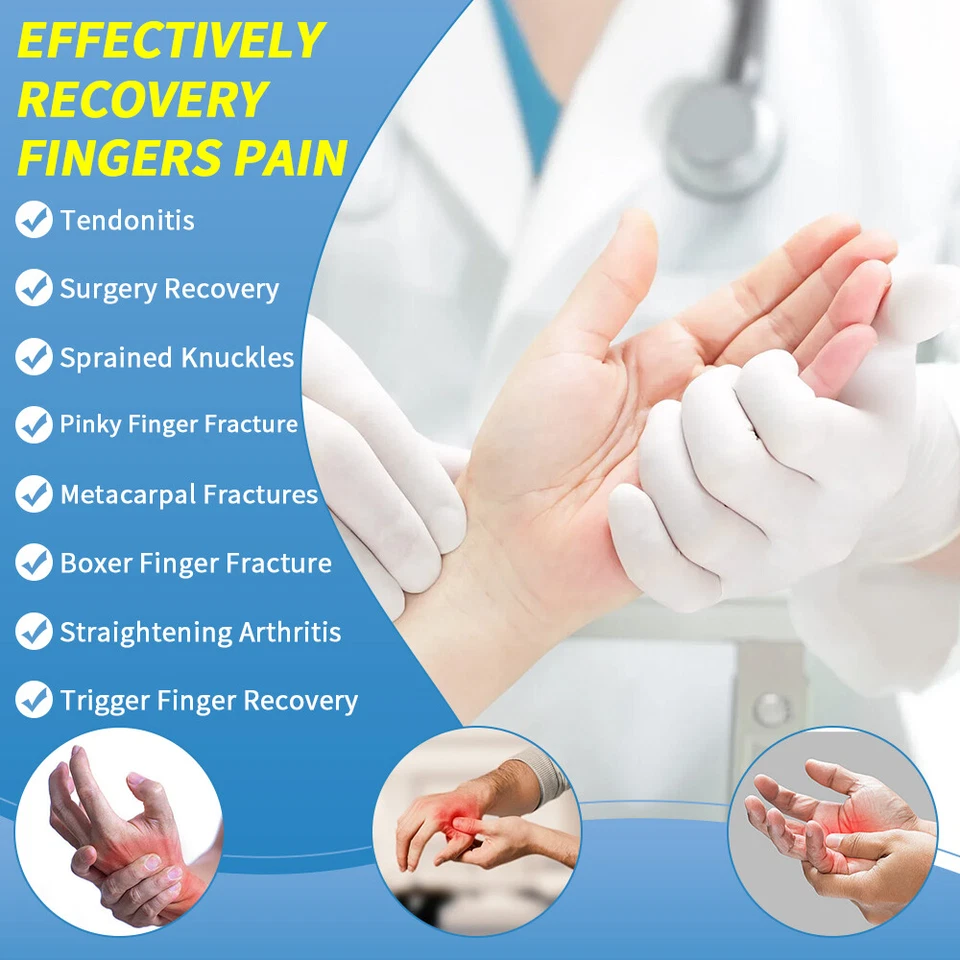 Férula de dedo gatillo férula soporte alisado mazo bloqueado curvo Foto 3 de 4