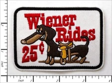 16 Pcs Embroidered Iron on patches  Wiener Rides 25cents 90x63mm AP025wR