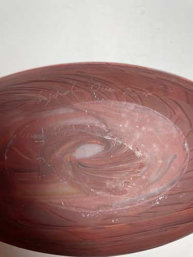 Lynden Over Lava Glass Fiery Mountain River Stone Art Glass Vase - Picture 7 of 11