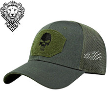 Skull Patch Baseball Cap Adjustable Mesh Sun Hat Unisex Embroidered