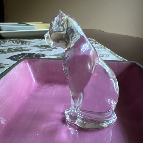 The Franklin Mint Curio Clear Crystal Glass Collectable Cat Figurine 1988 - Picture 4 of 11