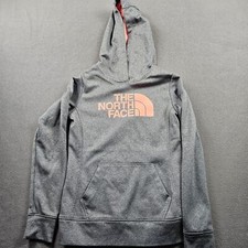 North Face Hoodie Sweater Womens Small Gray Pink