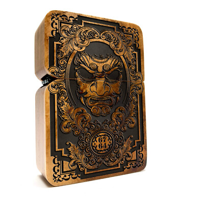 Ronin Ornament Java Teakwood Engraved Lighter
