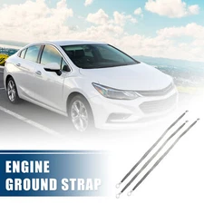 Car Braided Ground Straps Ground Wire Strap Universal Copper 3pcs Silver Tone