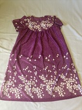 VTG Only Necessities Muumuu Short Sleeve Pocket House Dress Gown Purple Specks M