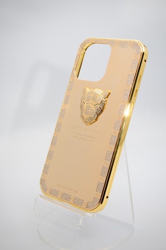 24K GOLD IPHONE 16 PRO MAX 3D CRYSTAL PANTHER EDITION MAGNETIC CASE - Picture 2 of 5