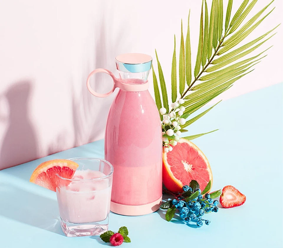 MINI FRULLATORE PORTATILE USB DA VIAGGIO PER SUCCO FRUTTA MIXER FRULLATI 350ML - Immagine 4 di 4