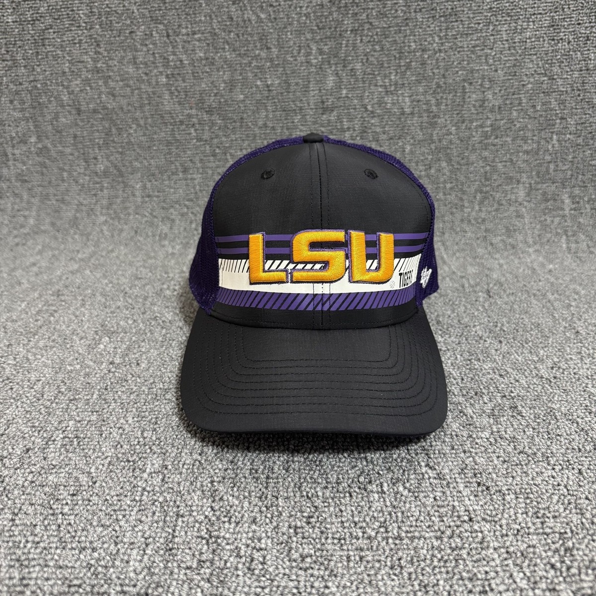 '47 Brand LSU Tigers Trucker Snapback Black Purple One Size Retro Hat