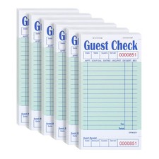 Guest Check Books Servers Thick Paper Waitress Restaurant Order Pads 6 Pack