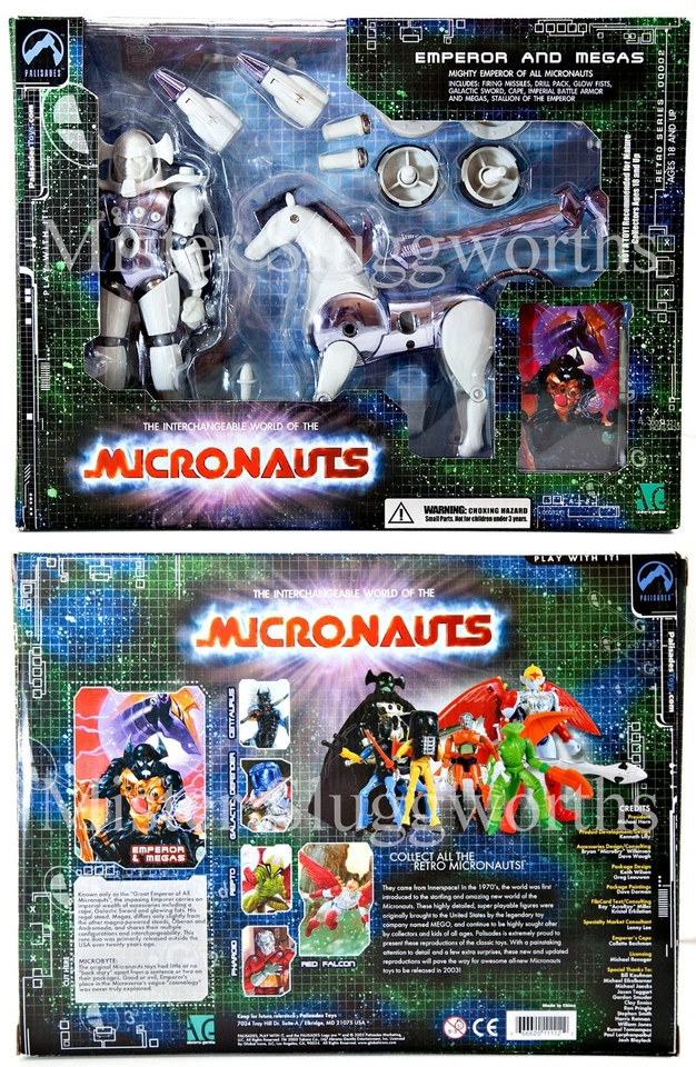 NEW 2003 Palisades Micronauts White Emperor & Megas Takara Microman Magno MIB - Image 3 of 4