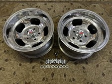 Vintage Pair 2 15x8.5 Real Us Indy Mag Wheels Chevy 4 34 Restored Hotrod