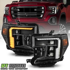 For 2019-2021 GMC Sierra 1500 Sequential Full LED Headlights w/ Greeting Light