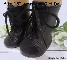 BLACK Lace-Up BOOTS fits 18" American Girl DOLL SHOES