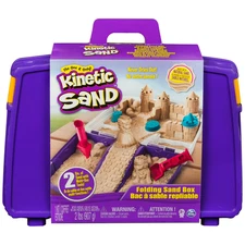 Kinetic Sand, Folding Sand Box with 2lbs Play Sand 7 Molds & Tools, Sensory Toys