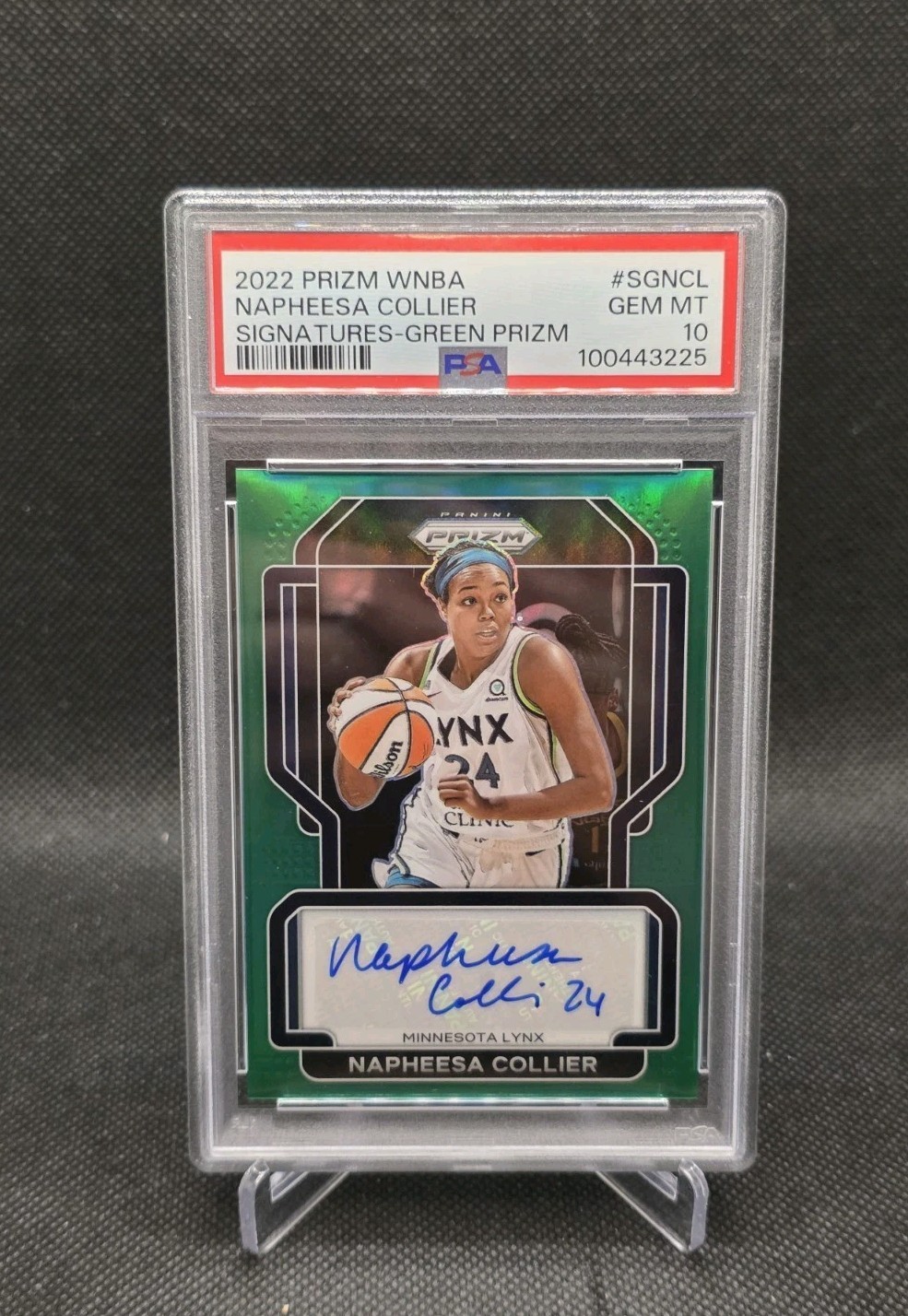 2022 Panini Prizm WNBA Napheesa Collier Green Prizm Auto #SG-NCL PSA 10 GEM MINT