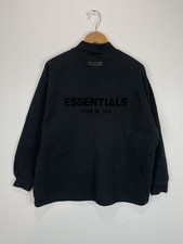 Essentials Fear Of God High Neck Black Classic Spellout Crewneck Size M