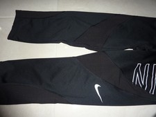 Nike Pro Leggings Womens Small Black Breathable HYPERCOOL Mesh Yoga Gym Pants
