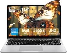 15.6'' Windows 11 Laptop Celeron N4000,8GB LPDDR4 256GB SSD, IPS FHD 1920x1080