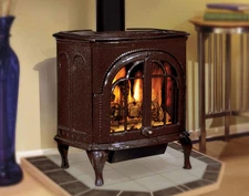 Ironstrike Serefina Direct Vent Stove Natural Gas Majolica Brown CI2504DVF