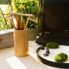 Mini Zen Garden Rake Tool - Tabletop Meditation Rock Sand Garden Kits with Moss