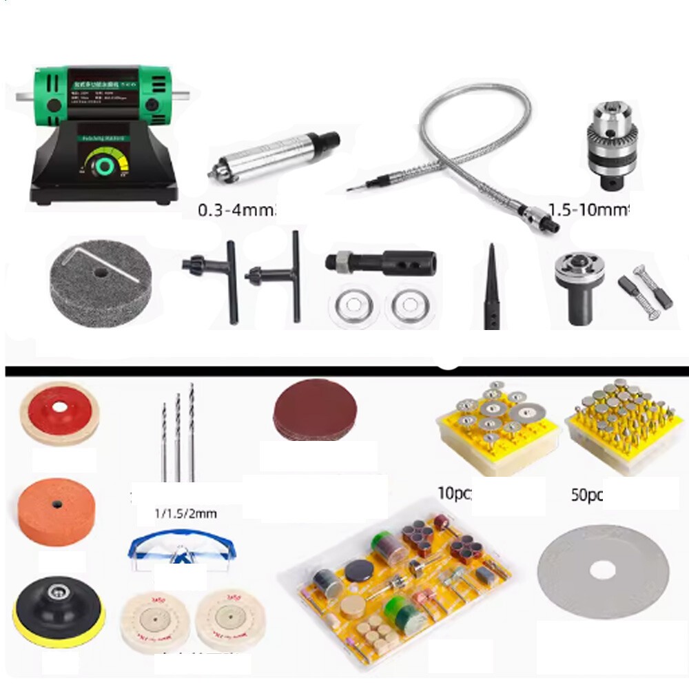 Multifunction Home Jewelry Polishing Machine 220V Rock Polisher Bench Buffer Set
