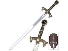 Espada táctica ojo de serpiente caballeros templarios medieval rey Arturo con placa de pared