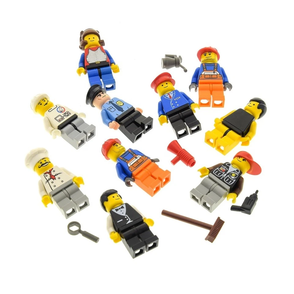 10x Lego Minifiguren City Mann Frau Zubehör z.B.: Haare Mütze Helm Cap gemischt - Bild 2 von 4