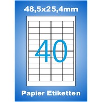 4000 Etiketten 48,5X25,4 Mm Aufkleber 100 Blatt A4 48X25 Luma Universal Weiß Dpd