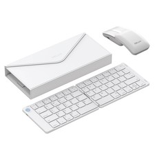 DELUX PockCombo Wireless Keyboard and Mouse with Protective Case, Foldable Bl...
