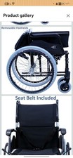 Karman Manual Wheelchair Black Removable Footrests Seat Belt Quick Release Axles