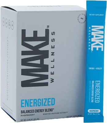 Make Wellness Energized Balanced Energy & Focus Drink Mix Raspberry 30 Servings