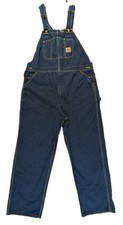 NWT Carhartt R07 DST Washed Denim Bib Overalls Men's Size 42x32 Blue Workwear