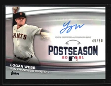 2022 TOPPS POST SEASON LOGAN WEBB GAINTS AUT0 /50 SA3-27