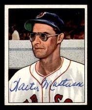 1950 Bowman Baseball #153 Walt Masterson Signed Autograph (no COA)